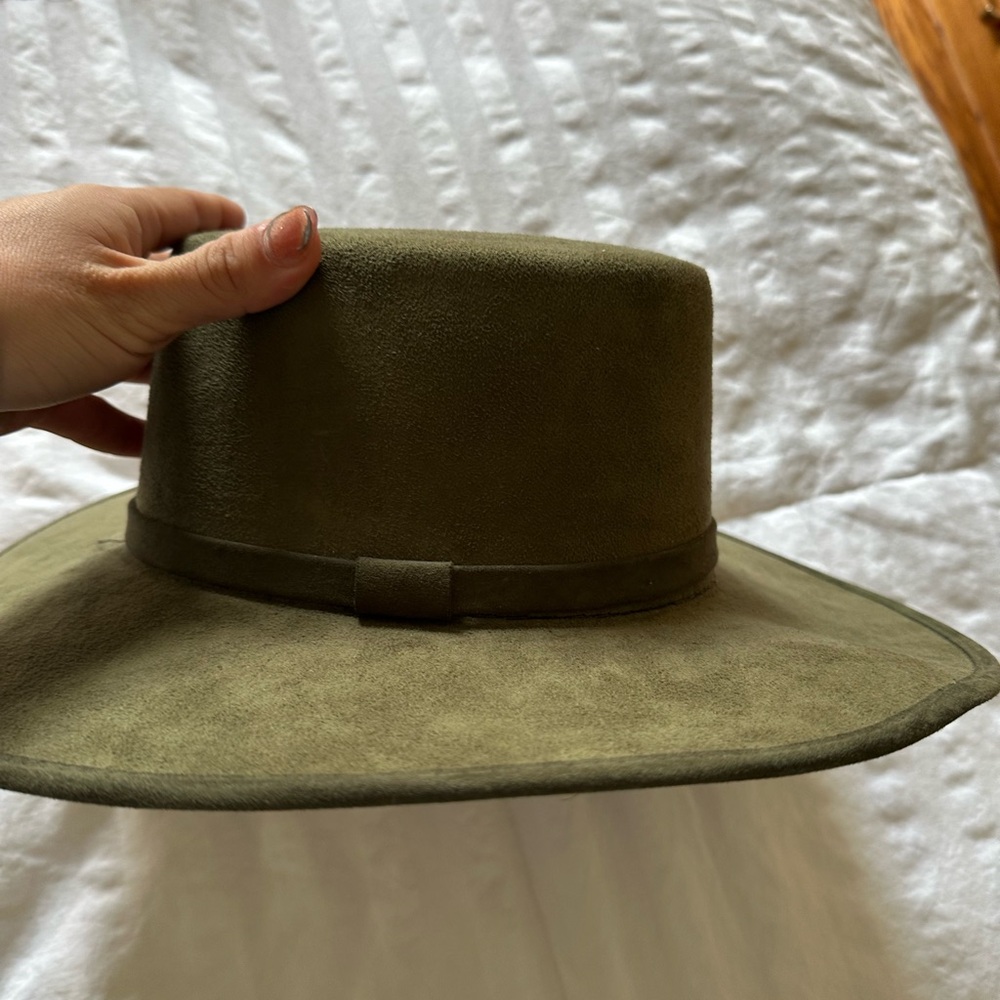 Olive Green Wide Brim Hat